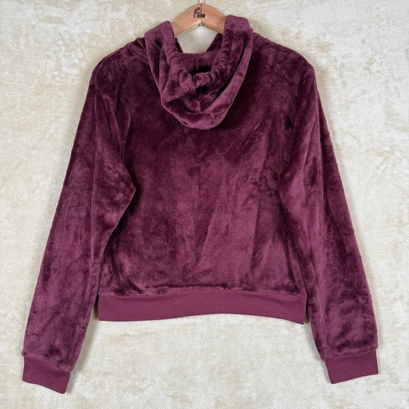 Nickelodeon Reptar Hoodie Womens Size L Purple Plush Fuzzy Lounge Sweatshirt - Picture 2 of 8